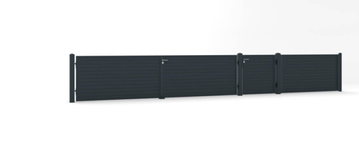 Aluzaun Modern Continuum mit Doppeltor